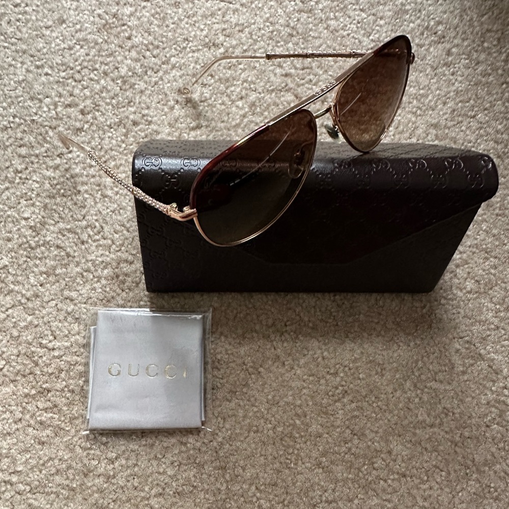 Gucci aviator rhinestone sunglasses